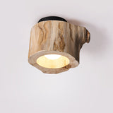 Hollow Log Ceiling Light Close-Up Detail OpalDwell