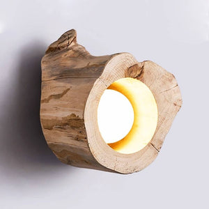 Rustic Hollow Log Ceiling Light Wood Log-Inspired Design Modern
