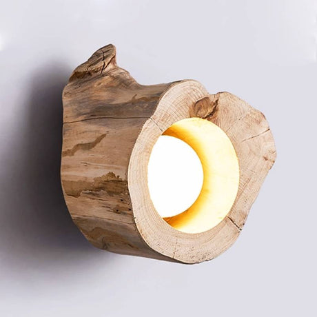 Modern Rustic Wood Ceiling Light Hollow Log Design OpalDwell
