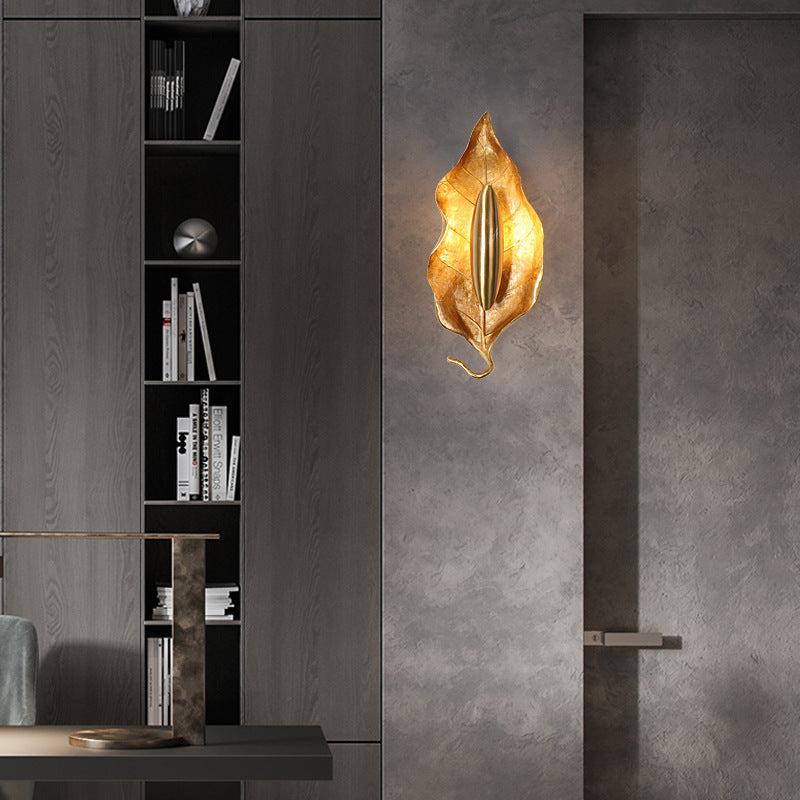 Brass Wall Lamp LED Warm Ambient Glow for Bedroom
