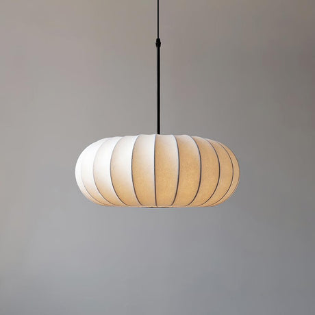 Minimalist pendant light with silk fabric shade