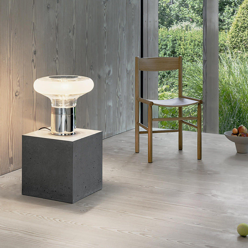Glass Table Lamp LED Warm Ambient Glow for Bedroom
