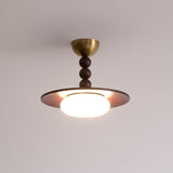 Alabaster Ceiling Light Brass Accent Details
