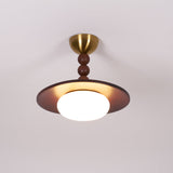 Alabaster Ceiling Light Brass Accent Details