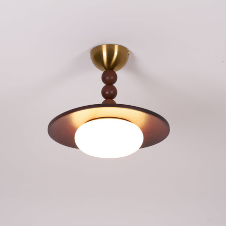 Alabaster Ceiling Light Brass Accent Details