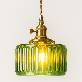 Minimalist glass pendant light design detail