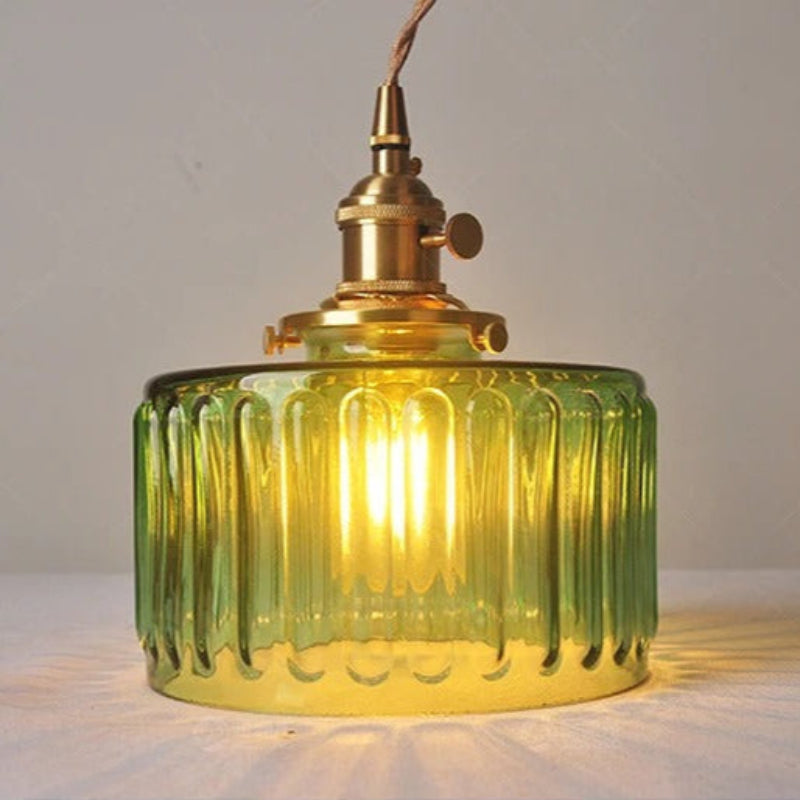 Nordic glass pendant light over kitchen island