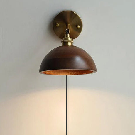Aureo Vintage-Style Wood Wall Lamp overall product view - OpalDwell