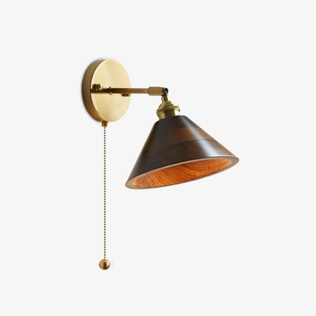 Aureo Vintage-Style Wood Wall Lamp natural wood grain texture - OpalDwell