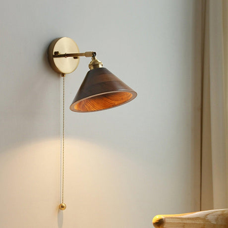 Aureo Vintage-Style Wood Wall Lamp lifestyle room setting - OpalDwell