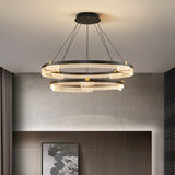 Double Ring LED Chandelier with Acrylic Ceiling Design OpalDwell