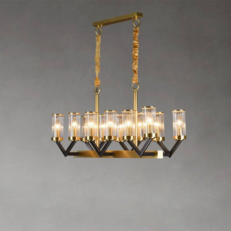 Aurora Chandelier Installed Above Dining Table