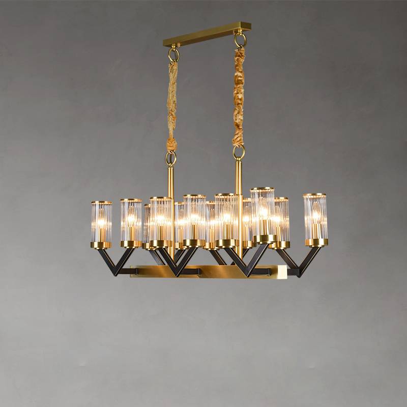 Aurora Chandelier Installed Above Dining Table