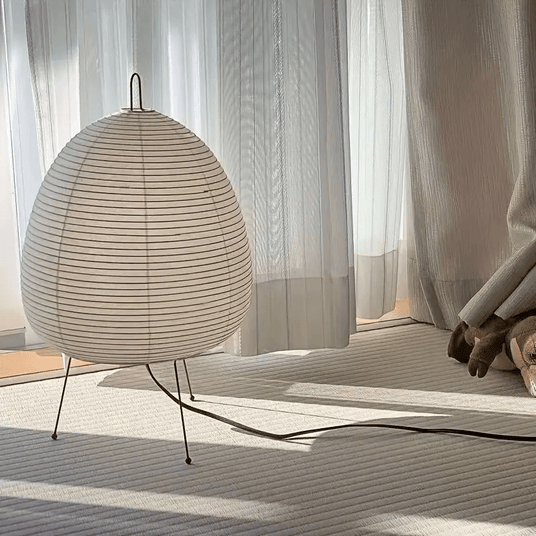 Handmade rice paper shade table lamp