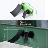 Wall mounted waterfall faucet side profile view - matte black finish