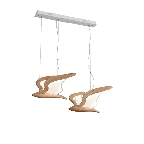 Metal and Wood Chandelier with Acrylic Detail