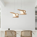 Metal and Wood Chandelier with Acrylic Detail