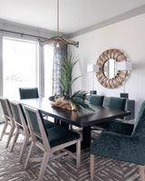 Rattan Pendant Light Installed Above Dining Table