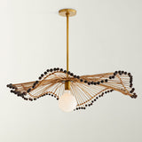 Woven Rattan Pendant Light Sculptural Ceiling Fixture