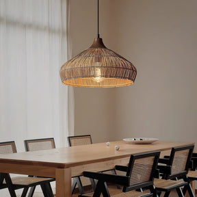 LumaWeave Rattan Pendant Light Handwoven for Warmth