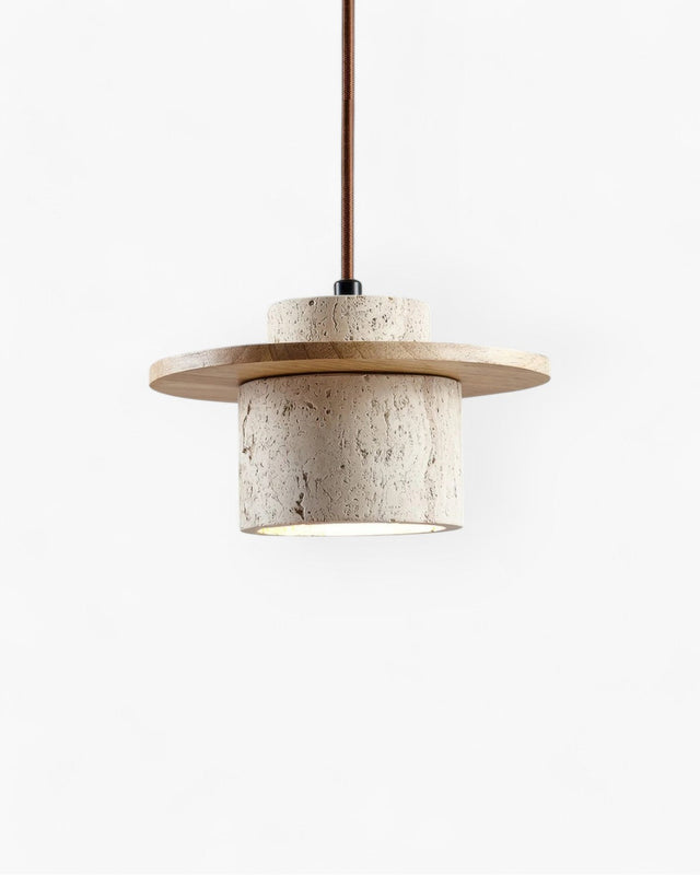 Terryn Pendant Light travertine stone texture - OpalDwell