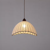 Pendant Light In Wood And Fabric Finish - OroDwell