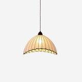 TimberLume Wood Pendant Light With Soft Fabric Shade - OpalDwell