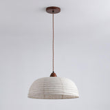 TimberLume Wood Pendant Light With Soft Fabric Shade - OpalDwell