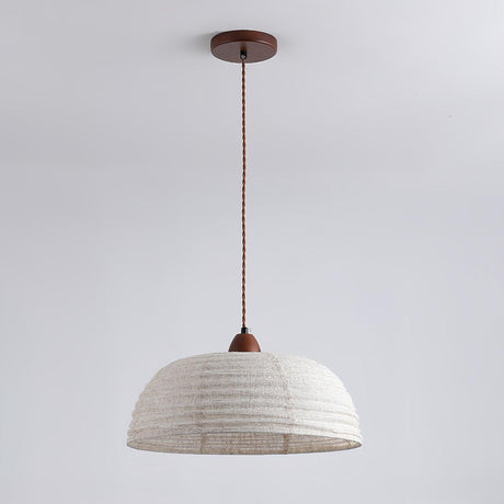TimberLume Wood Pendant Light With Soft Fabric Shade - OpalDwell