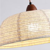 Wood And Fabric Pendant Light With Rustic Design - OroDwell