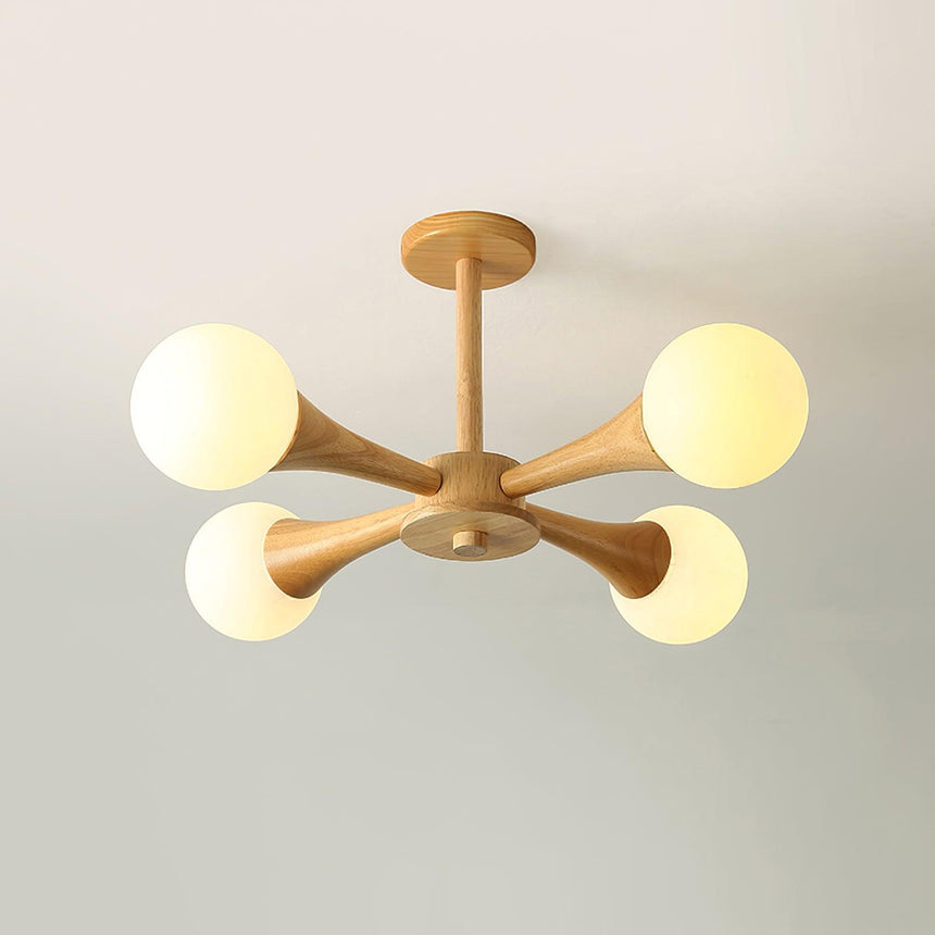 Wood Pendant Light Soft Ambient Glow for Living Room - OpalDwell