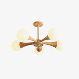 SylvaLume Wooden Pendant Lamp Full Fixture Front View - OpalDwell