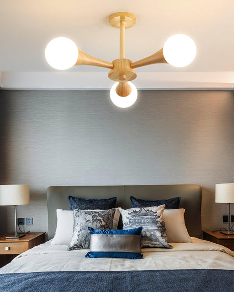 Wood Pendant Light Push Button Control Detail - OpalDwell