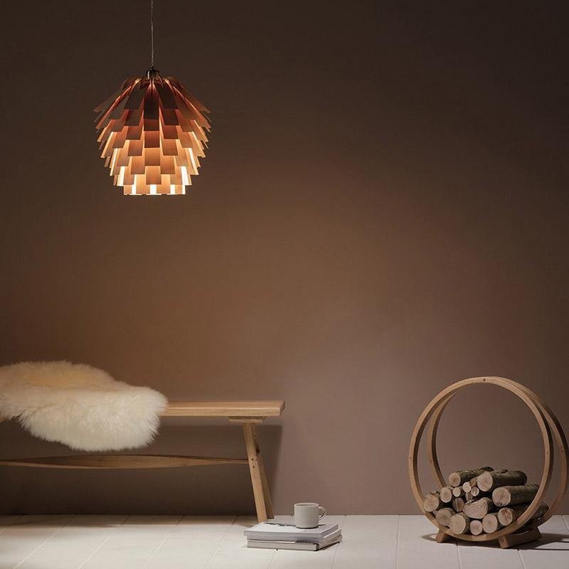 Rustic wood hanging lamp for living room decor