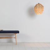 Wood pendant lamp for modern and rustic interiors