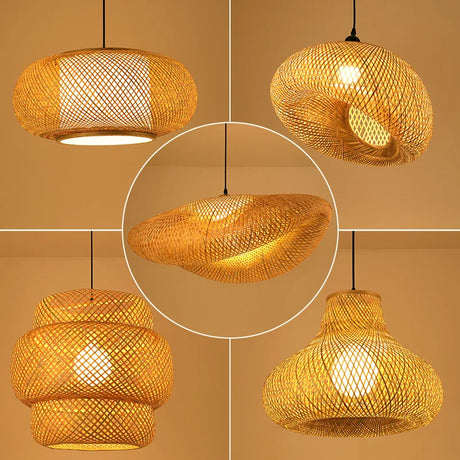 rattan pendant light size comparison