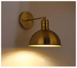 Vintage Arm Mounted Brass Wall Lamp for Dining Room