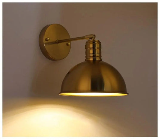 Vintage Arm Mounted Brass Wall Lamp for Dining Room