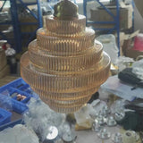 Layered Glass Chandelier for Living Room Accent