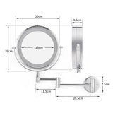 Led wall mount makeup mirror for small bathroom spaces