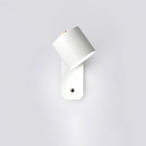 The white version seen at an angle, the head turned away from the wall plate