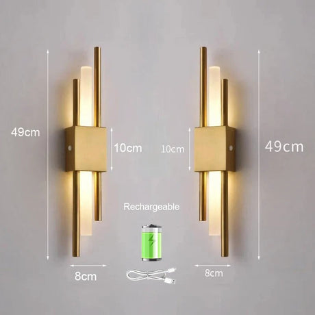Staggered Metal Rod Wall Light Design
