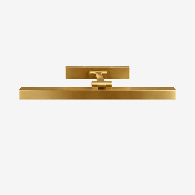 Flat brass bar carried on a short pivot below a plain wall plate