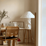Paper shade metal table lamp fixture