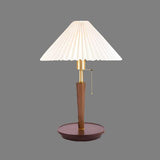 CedarGlow Table Lamp with Pleated Fabric Shade