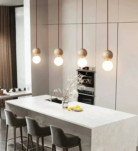 Stone Pendant Light for Hallway Accent Lighting