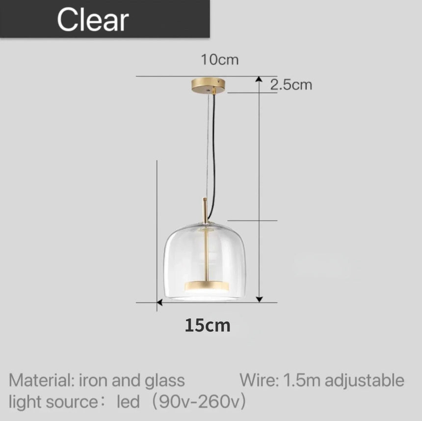 The clear 15 cm version drawn with its width and cord marked
