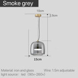 The smoke gray 15 cm version drawn with its width and cord marked