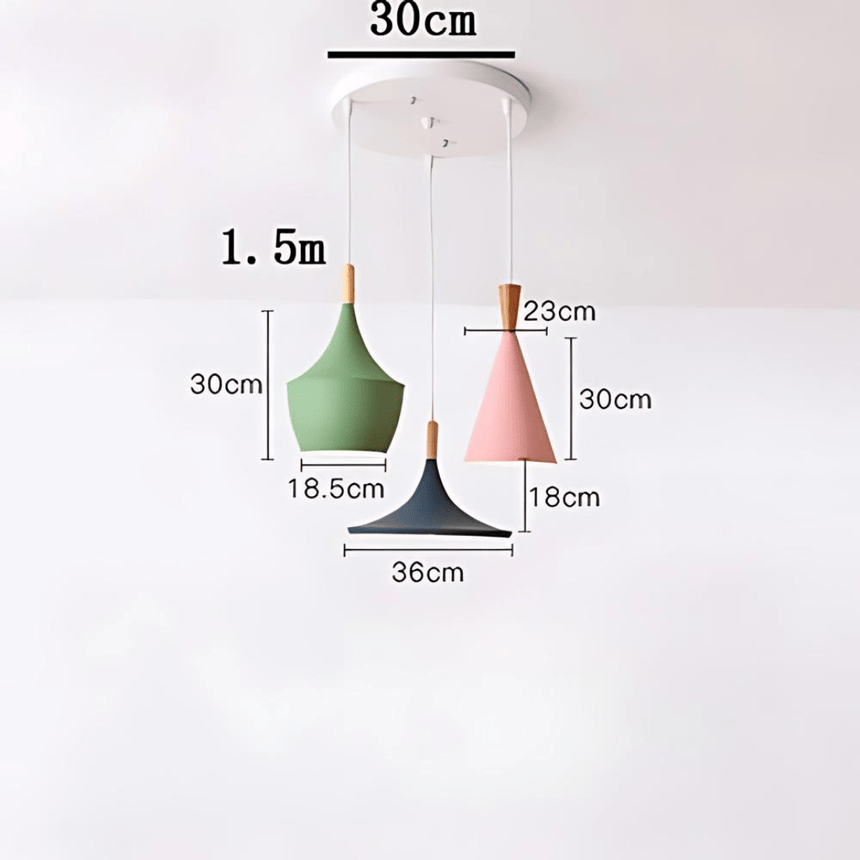 Brinley Metal Pendant Light dimensions and design detail – view 23 | OroDwell