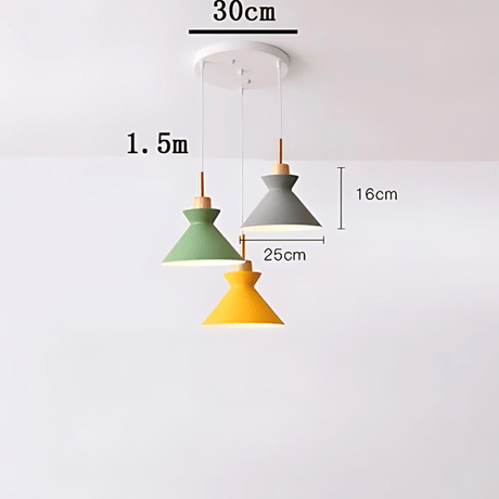 Brinley Metal Pendant Light close-up – square painted design | OroDwell